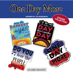 LES MISERABLES Musical Stickers, Pack of 4, Die Cut Broadway Theatre Nerds, One Day More, Do You Hear the People Sing, laptop, Water bottle