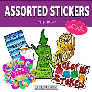 Assortment #1 Broadway Stickers, Pack of 5, Die Cut, Theatre Nerds, History, Wicked, Hamilton, Dear Evan Hansen, laptop, Water bottle
