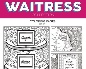 ALL The Waitress Broadway Musical Theater Hand Drawn Note Card Coloring Pages Wall Art Theatre Nerd Sara Bareilles