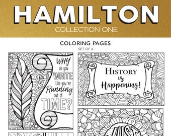 Hamilton Set 1 Digital Download Broadway Coloring Card Etsy
