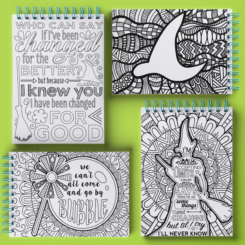 Wicked DIGITAL DOWNLOAD Coloring Set of 4 Broadway - Etsy