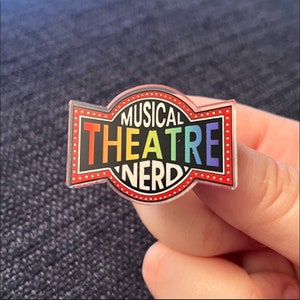 Theatre Nerds Pin, Musical Theatre Nerd, Acrylic, Broadway Musicals, Broadway Jewelry, Broadway Gift, Broadway Accessories, Rainbow