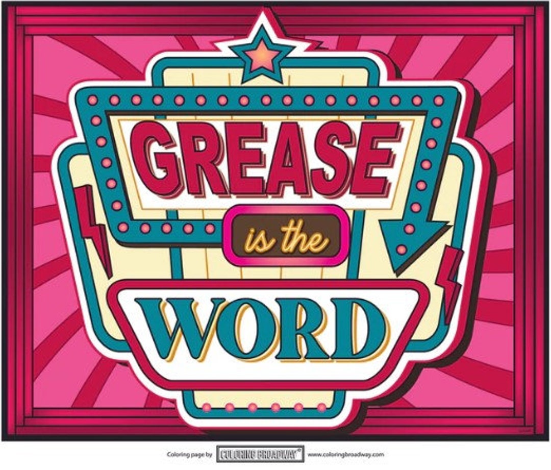 GREASE, Grease is the Word, Print, Broadway Musical, Theatre Gift, Wall