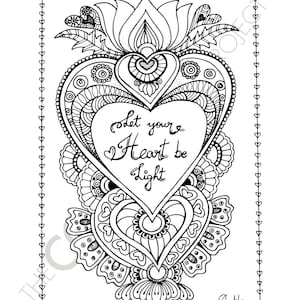 Página para colorir Let Your Heart be Light Fan para imprimir | Download digital | Presente perfeito para amantes de musicais da Broadway