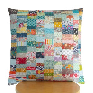 Quilted Patchwork Pillow Cover: 20&quot;x20&quot; Cotton Cushion