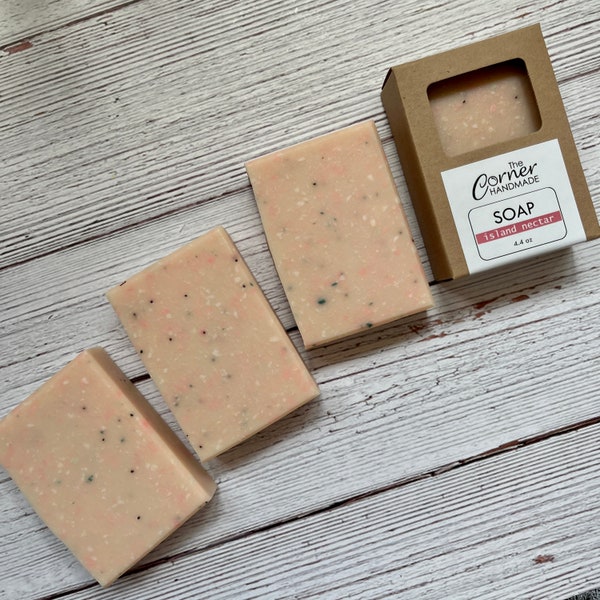 Island Nectar Soap Bar by The Corner Handmade, Artisan Made Soap, Home Made Body Soap, Best Mom Ever Gift Idea, New Mom Present for Her