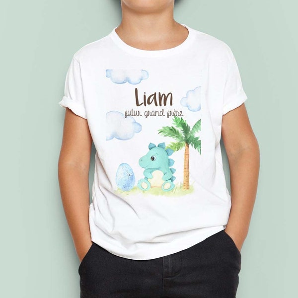 Tee shirt enfant futur grand frère dinosaure