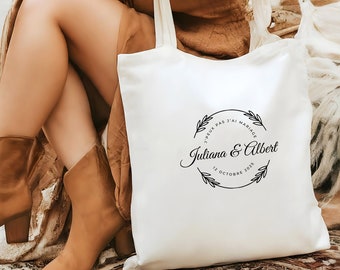 tote bag  j'peux pas j'ai mariage logo champêtre