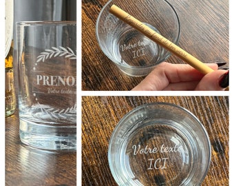 Engraved whiskey glass personalized request
