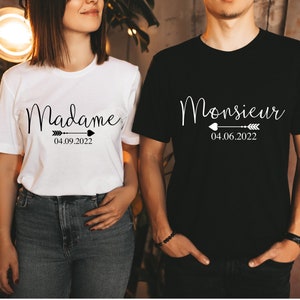 Personalized Madame Monsieur cut t-shirt
