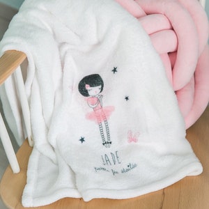 personalized pink fairy baby blanket