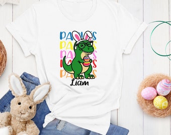 Tee shirt enfant pâques dinosaure personnalisable