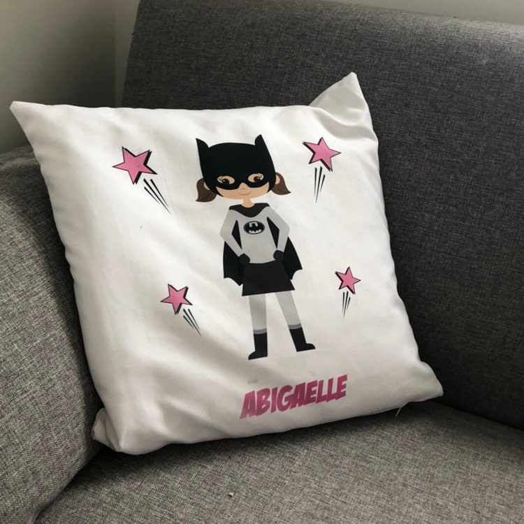 Coussin Personnalisé Super Héros Fille