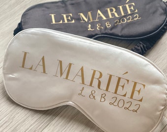 Personalized sleep mask the bride the groom