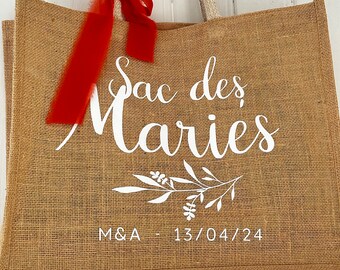 Sac shopping cabas des mariés  personalisé