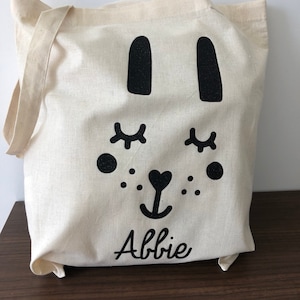 Tote bag lapin prenom enfant