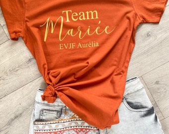 Tee shirt Team mariée EVJF terracotta personnalisé