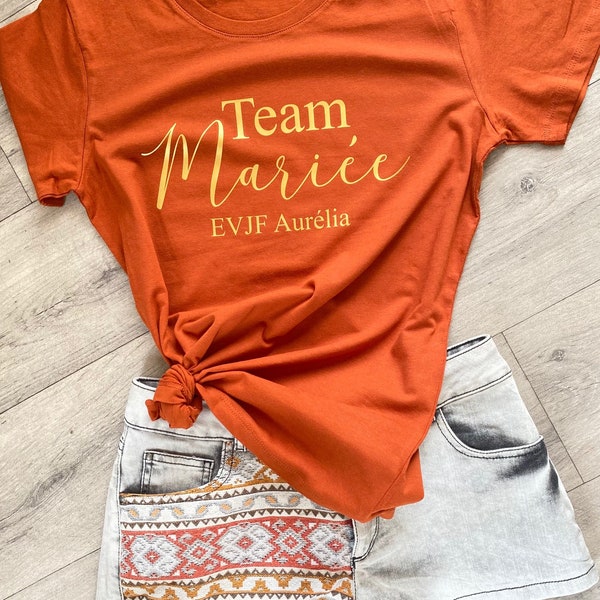 Personalized Terracotta Bride and Groom Team T-shirt