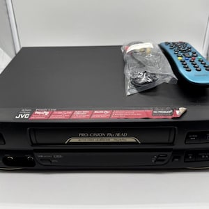Restored JVC HR-J443U Pro-Cision VCR w/ Universal Remote, & A/V Cables