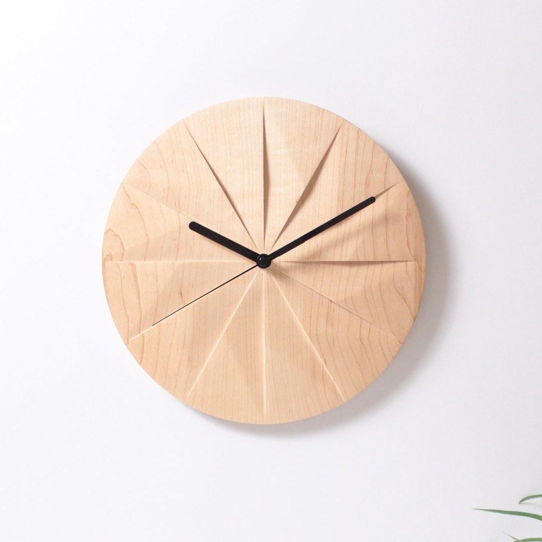 Minimalist Wooden Wall Clock , Modern Design Clock for Wall , Solid ...
