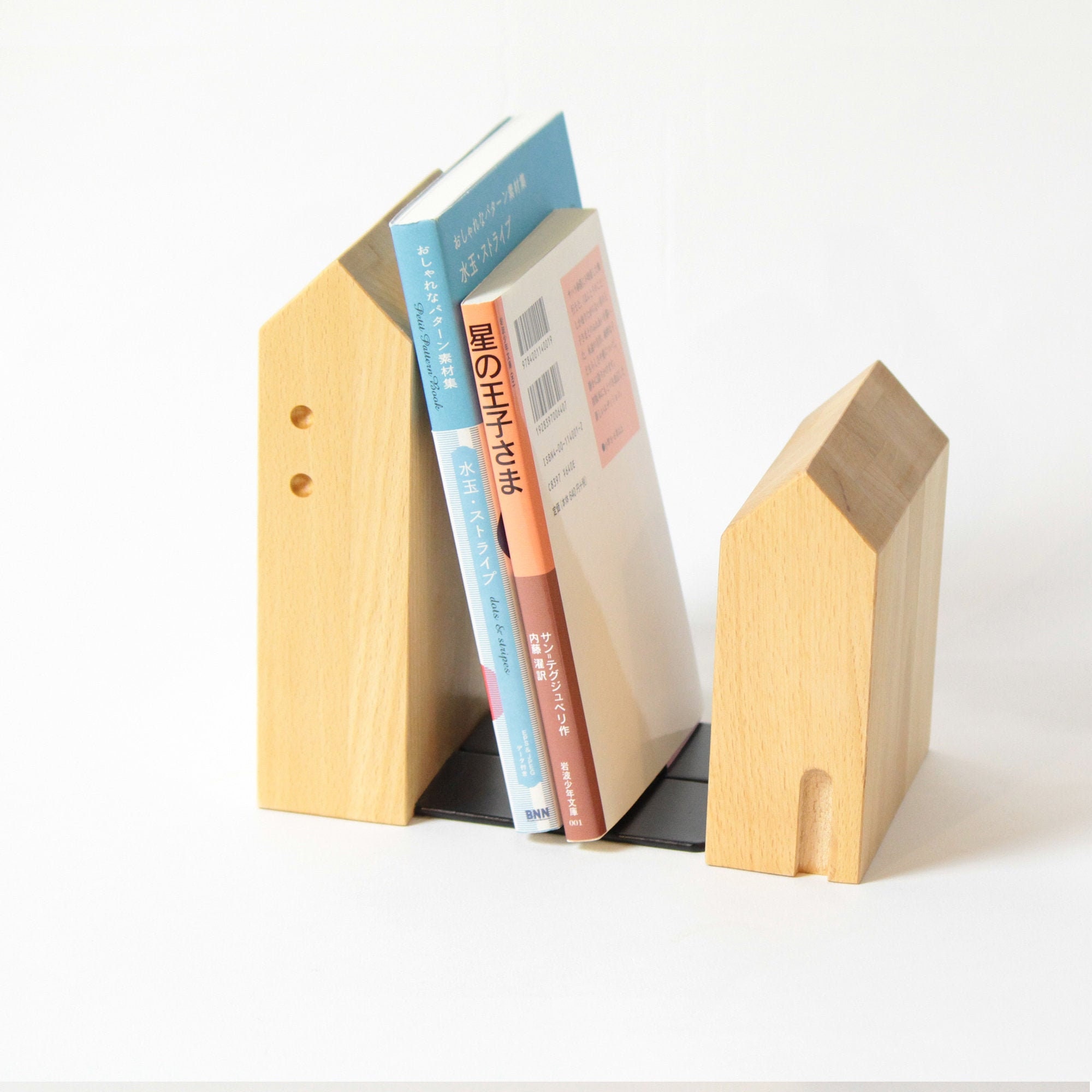 Solid Wooden Bookends Beechwood Bookends Bookend Pairs Etsy
