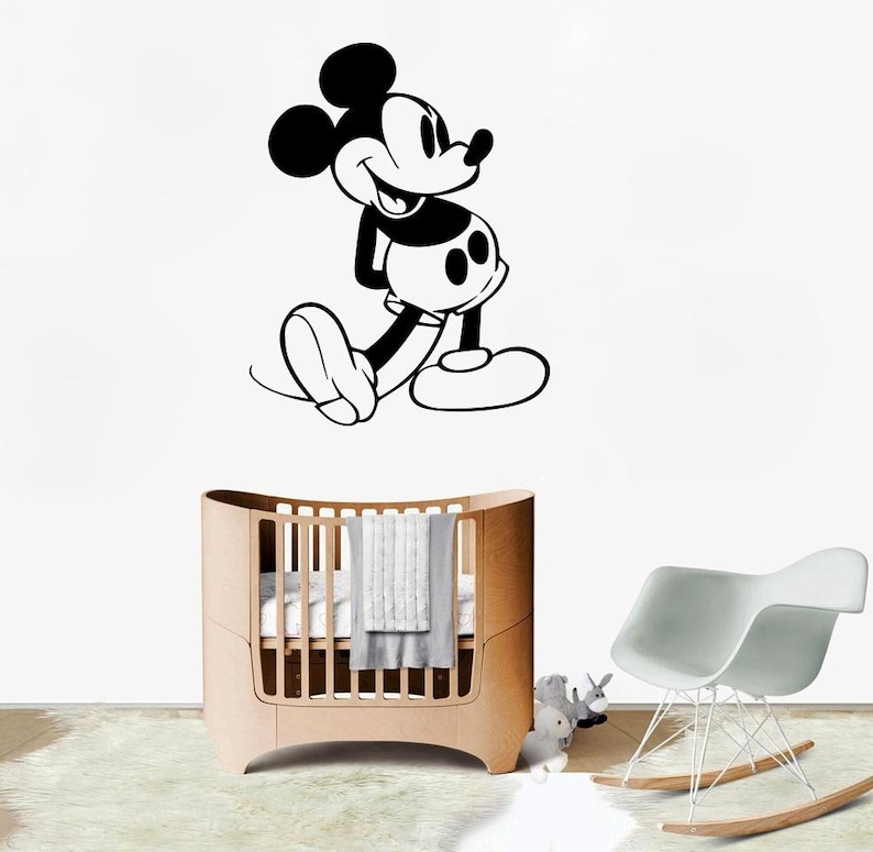 Mickey Mouse Wall Decal Boy Nursery Baby Boys Room Decor Wall Sticker Childrens Bedroom