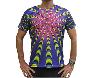 Psychedelic T shirt 'Warp Factor 50 Purple'. Trippy T shirt, Festival t shirt, Psy Trance, Rave wear, Psychedelic clothing, visionary art