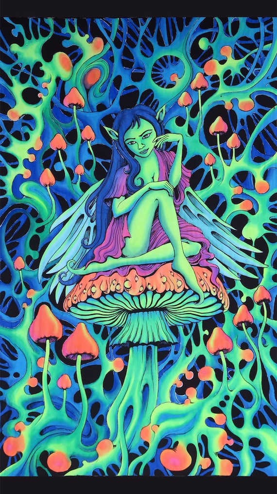 Trippy Wall Art Psyalaska Fairy Psychedelic Etsy Trippy Wall Art Psyalaska Fairy Psychedelic Etsy