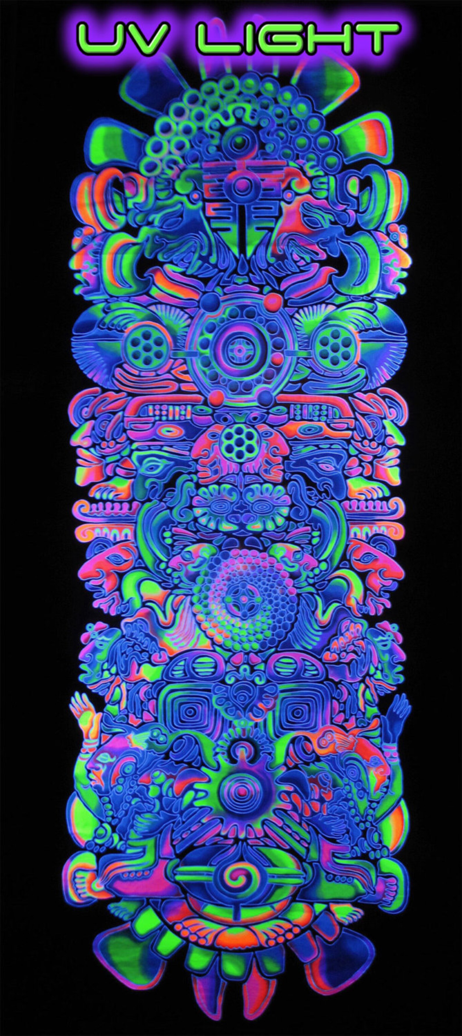 Psychedelic Tapestry 'totem' Trippy Wall Art Trippy Etsy