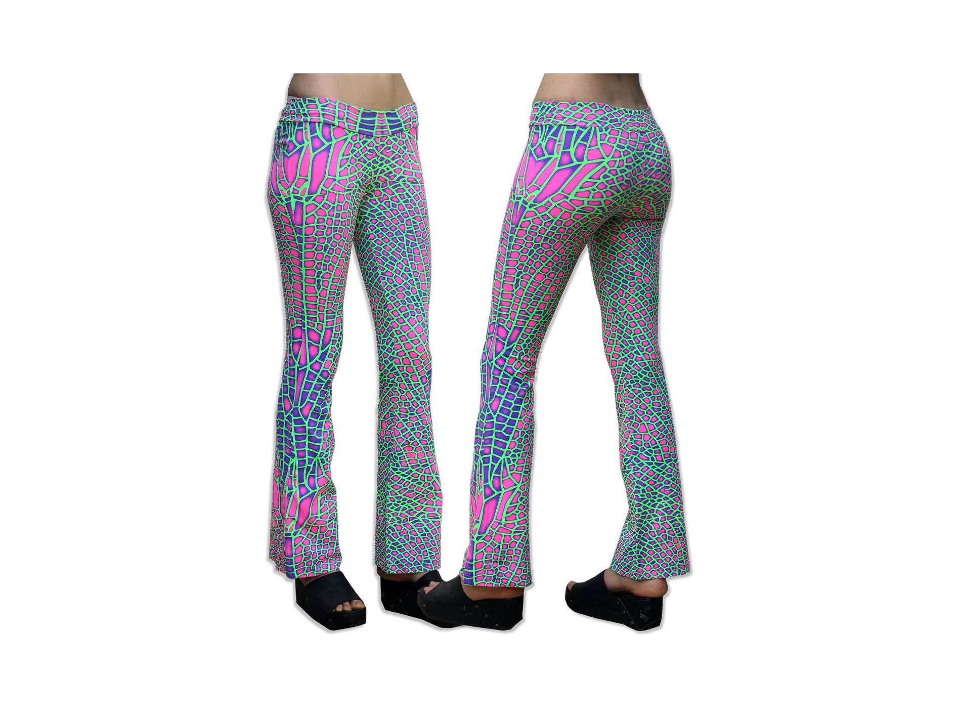 patterned bootcut leggings