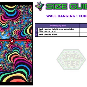 Trippy wall art 'Cosmic Eye'. Psychedelic tapestry, Blacklight tapestry, Trippy wall-hanging, UV reactive wall hanging, Psytrance Deco, LSD image 8