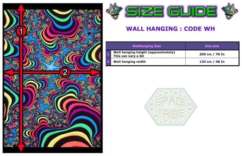 Trippy wall art 'Cosmic Eye'. Psychedelic tapestry, Blacklight tapestry, Trippy wall-hanging, UV reactive wall hanging, Psytrance Deco, LSD image 8