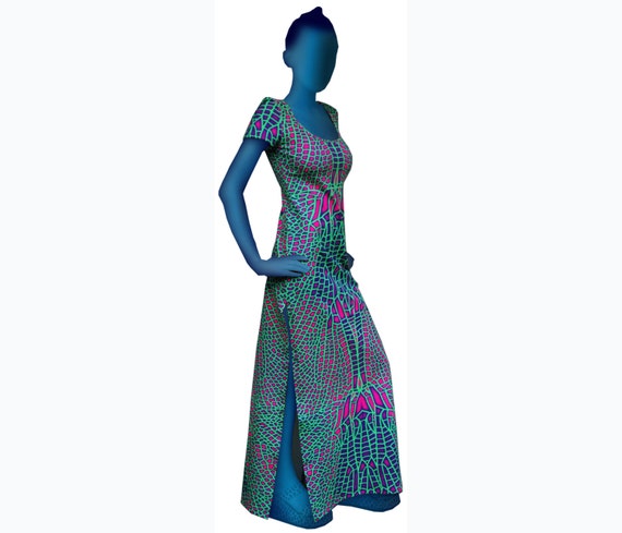 Psychedelic Dress 'acid Dragonfly'. Full Length Dress - Etsy