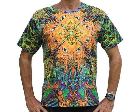 Psychedelic t shirt 'Polymorph'. Goa clothing UV - Etsy 日本