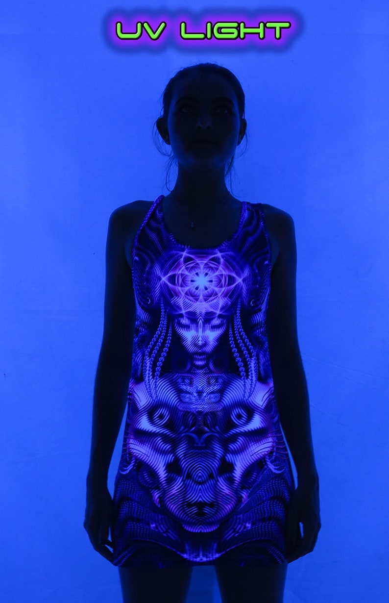 Psychedelic Top / Mini Dress Violet Foxy Lady. Trippy Top | Etsy