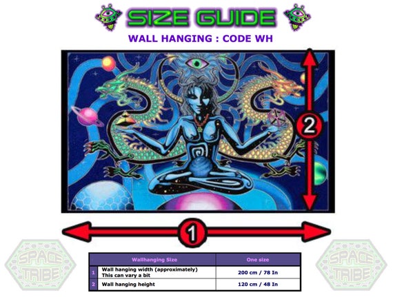 Trippy 'space Jungle' Tapestry, Psychedelic UV Reactive Wall