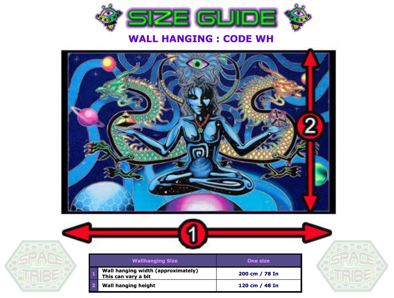 Trippy 'space Jungle' Tapestry, Psychedelic UV Reactive Wall