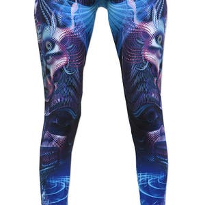 Alien Ufo Psychedelic Pattern Print Women Leggings