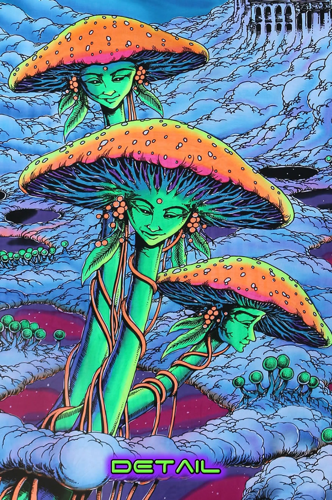 Trippy Wall Art 'cloud Temple'. Psychedelic Tapestry Etsy Canada