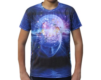 Psychedelic T shirt 'Molecular Dreaming'. Trippy T shirt, Festival t shirt, Psy Trance, Rave wear, Psychedelic clothing, visionary art