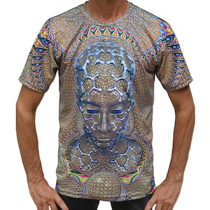 Psychedelic T shirt &#39;Micro Macro&#39;. Trippy T shirt, Festival t shirt, Psy Trance, Rave wear, Psychedelic clothing, visionary art