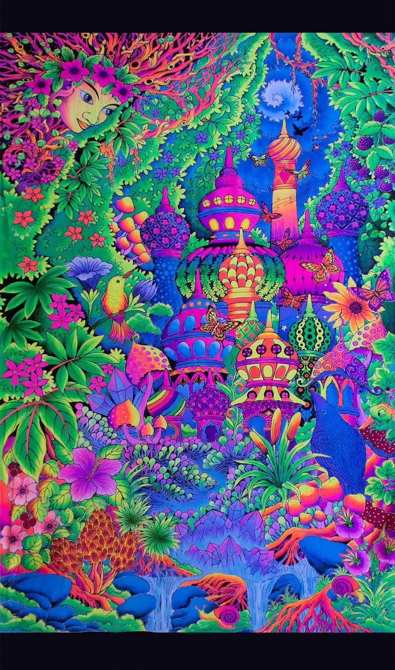 Trippy Wall Art 'garden of Delight' Psychedelic Etsy