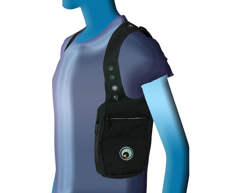Multi-pocket festival bag Shoulder Holster money belt Black pocket holster bag document holster. Underarm passport pouch shoulder bag
