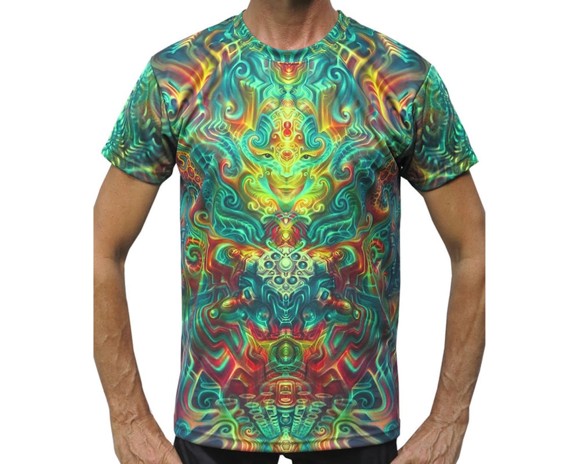 Psychedelic T Shirt 'holographic Altar UV'. UV Active - Etsy