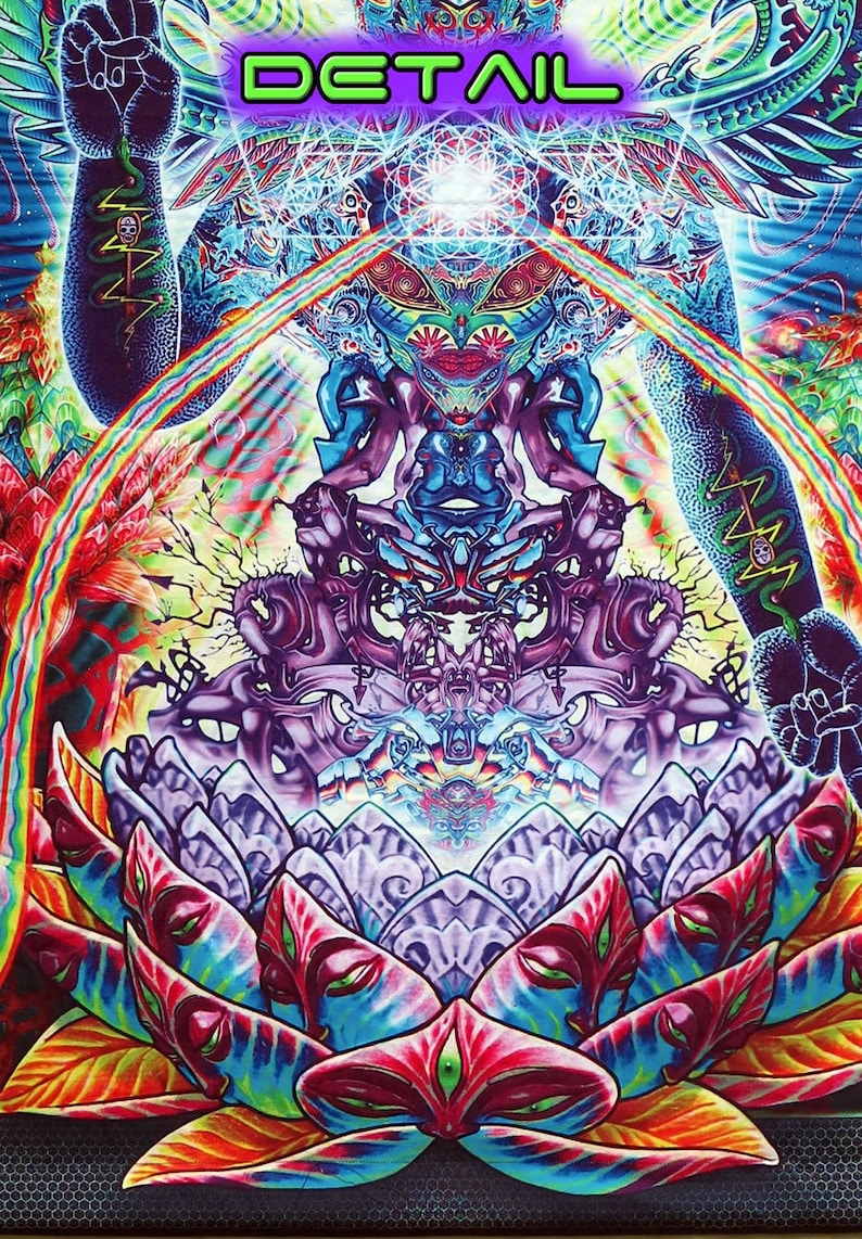 Psychedelic Tapestry Trippy Wall Art 'baphomet'. Etsy