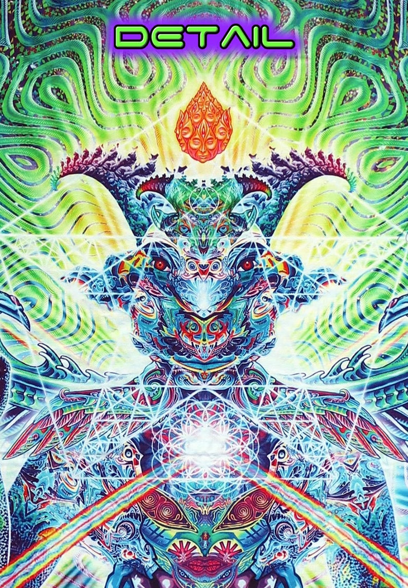 Psychedelic Tapestry Trippy Wall Art 'baphomet'. Etsy