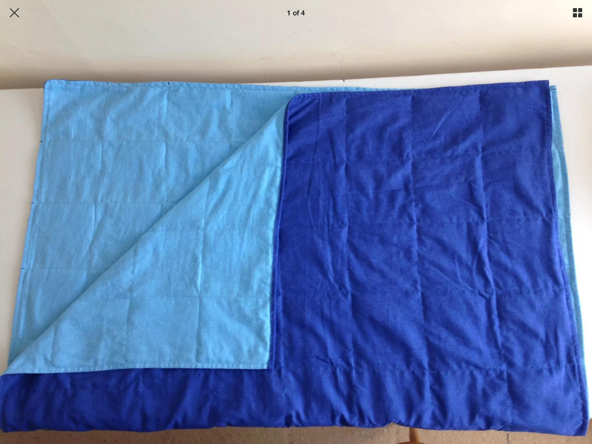 Childs 150cm x 120cm Therapeutic Weighted Blanket Blue Cotton Etsy