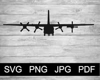 Vector C-130 Airplane - SVG Png Jpg Pdf Studio, Studio3, Silhouette Cameo, Cricut, Instant Download