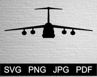 Vector C-5 Galaxy Airplane - SVG Png Jpg Pdf Studio, Studio3, Silhouette Cameo, Cricut, Instant Download