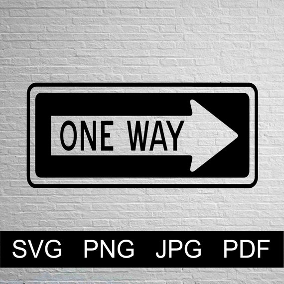 Vector STREET SIGN One Way SVG Png Jpg Pdf Studio Studio3 - Etsy